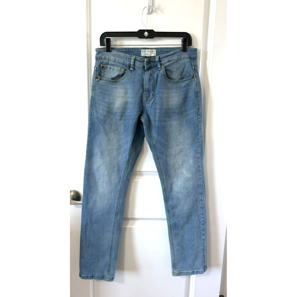 Smith Mills Mens Jeans 30x30 Regular Fit Stretch Comfort Denim Blue Wash